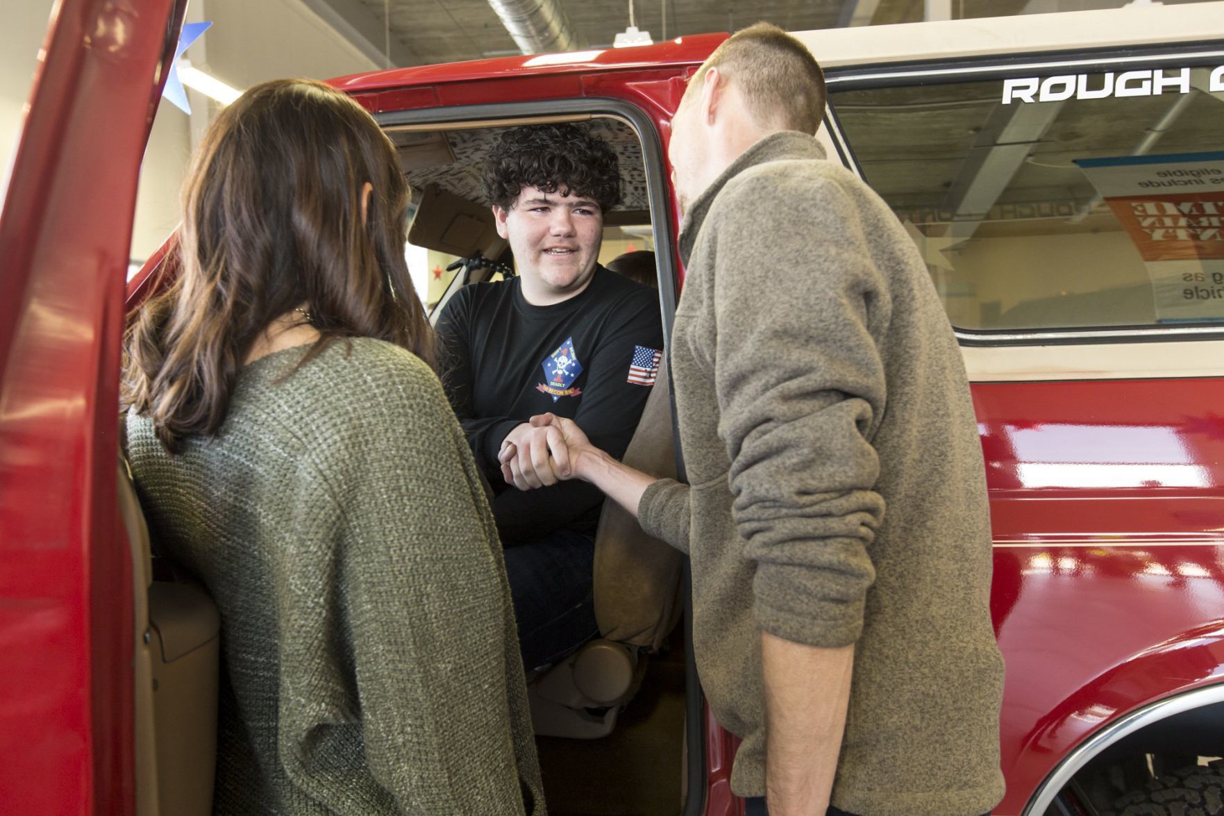 Boy receives father's truck